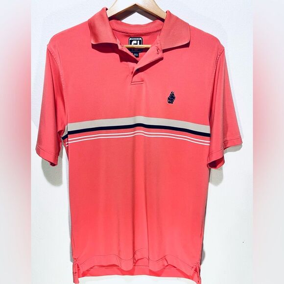 Foot Joy Performance Golf  Polo Shirt orange Stripes Casual Confort Men’s M - Picture 1 of 7